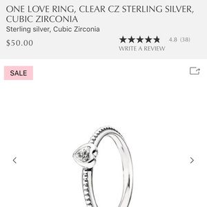 Pandora One Love Ring (Cubic Zirconia Silver)